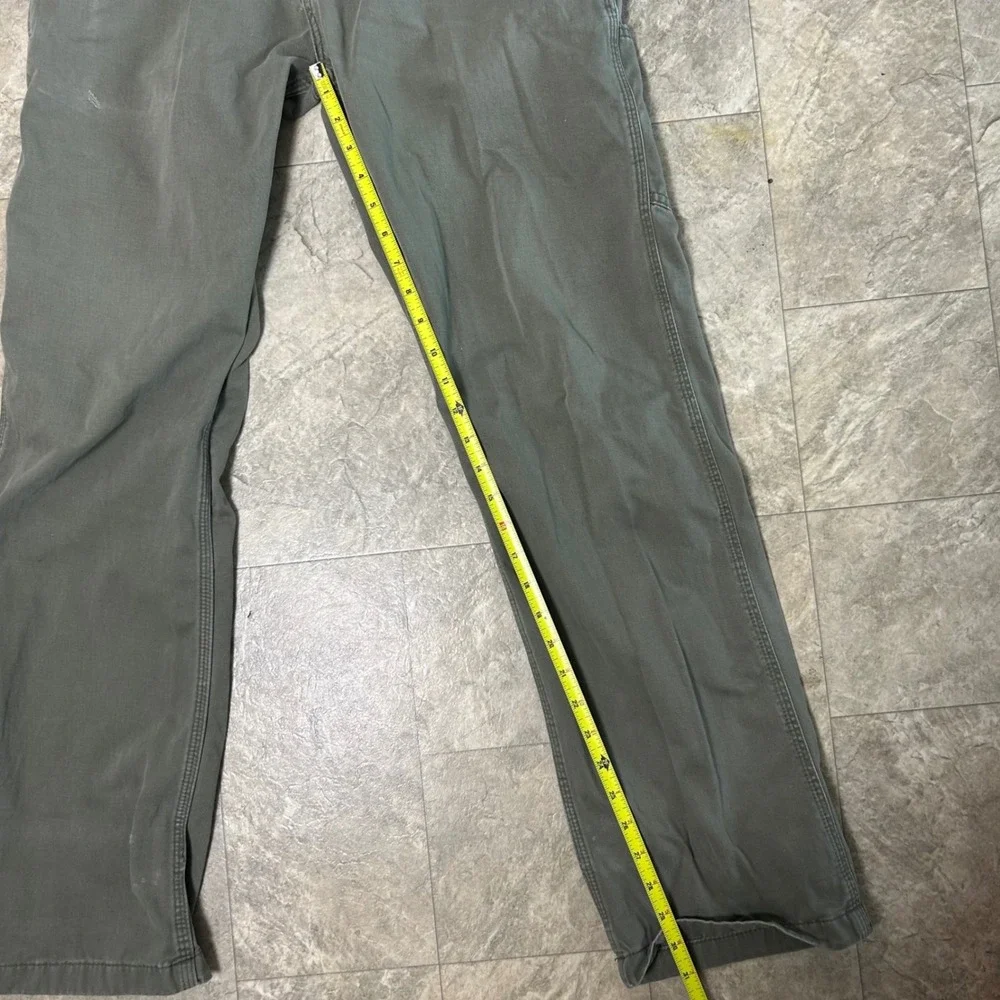 Carhartt Carpenter Work Pants Mens 32x34 Moss Green Canvas Utility - Picture 6 of 11
